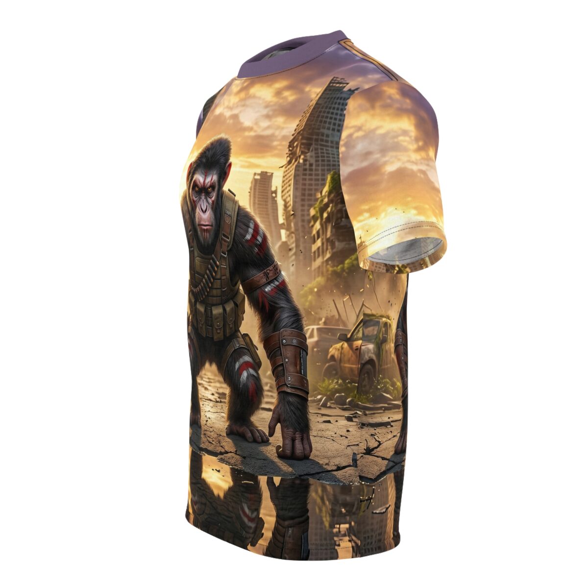 Apocalyptic Soldier Ape All Over Print Graphic Tee - Image 3