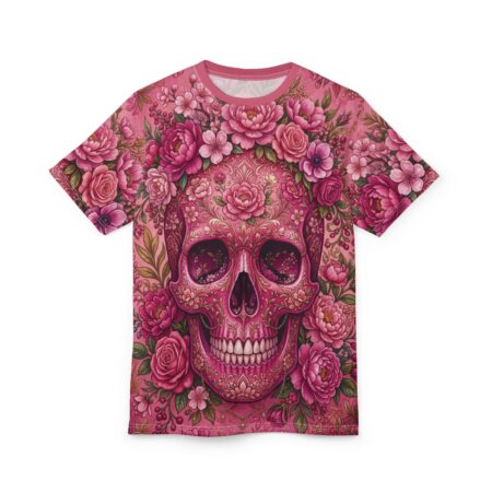 Alternative view of Floral Sugar Skull Tee - All Over Print Graphic T-Shirt