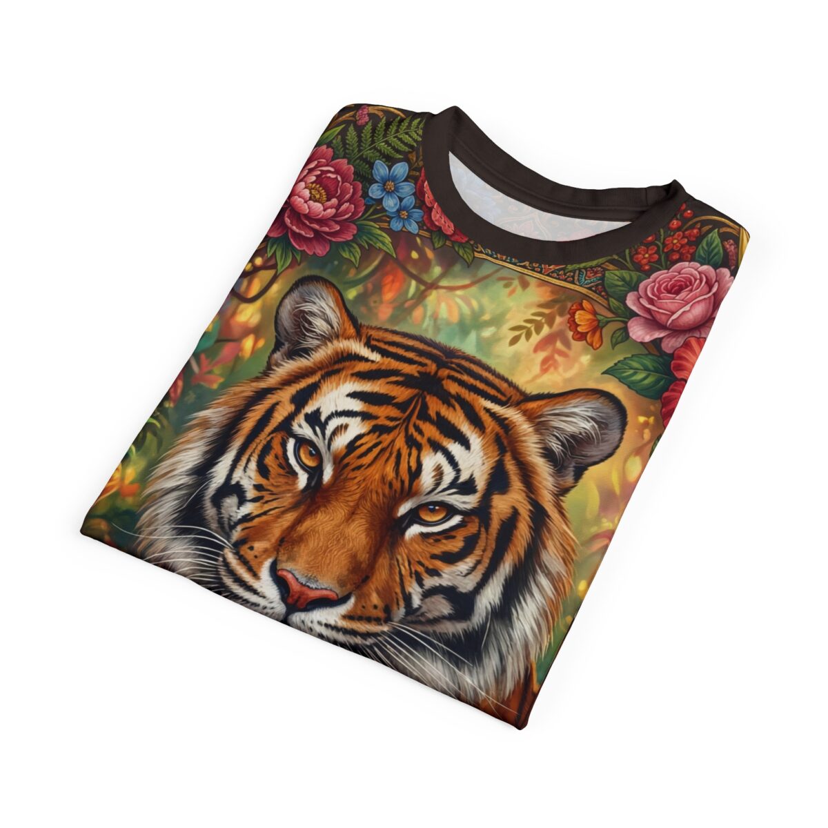 Floral Tiger All Over Print Tee — Majestic Wildlife Graphic Shirt - Image 5