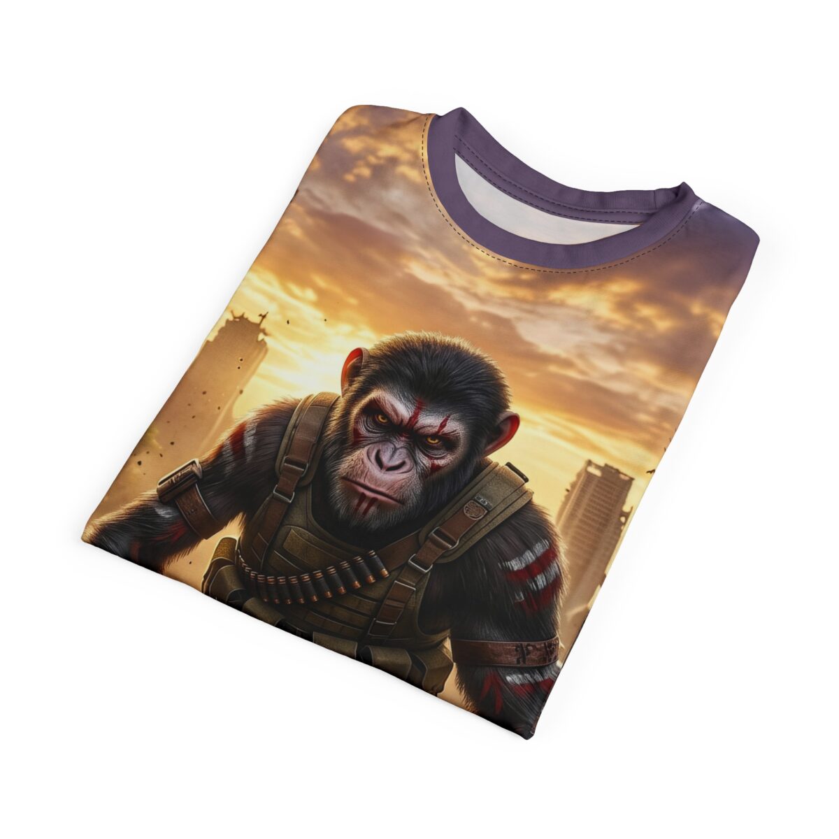 Apocalyptic Soldier Ape All Over Print Graphic Tee - Image 4