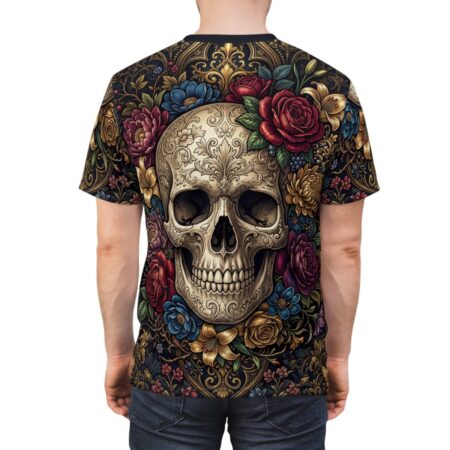 Alternative view of Skull & Floral Sugar Skull Graphic Tee - Day of the Dead All Over Print T-Shirt