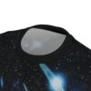 Bright nebulae and stars cover this all over print apparel, depicting a cosmic scene with a black hole and swirling gas clouds.
