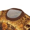 Intricate sugar skulls and ornate floral patterns cover every inch of this garment in a vibrant all-over print that wraps seamlessly across the fabric.