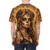 Gothic floral sugar skulls wrap around this tee in a vibrant all-over print, displaying detailed artwork across the front, back, and sleeves for total coverage.