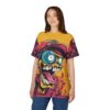 Vibrant yellow skull graphics cover every inch of this skate punk tee in a 360-degree graphic that flows continuously from the chest to the sleeves.