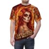 Vibrant La Catrina artwork and sugar skulls span the entire garment in a 360-degree graphic that seamlessly wraps across the chest, shoulders, and sleeves.
