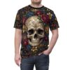 Intricate skulls and vibrant floral motifs blanket this tee in a 360-degree graphic that flows seamlessly from the front to the sleeves for full coverage.