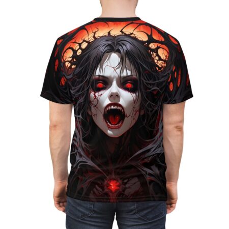 Alternative view of Vampire Queen Gothic Tee - Red-Eyed Horror All Over Print
