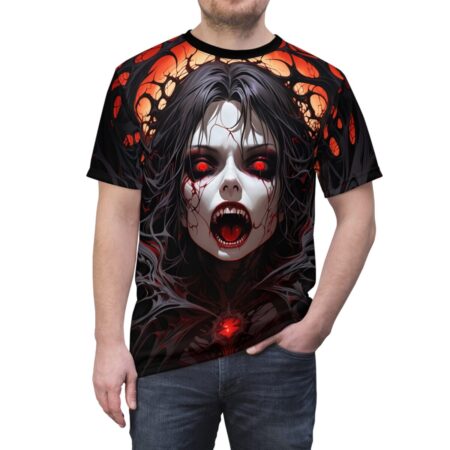 Vampire Queen Gothic Tee - Red-Eyed Horror All Over Print