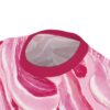 Bacon pattern sublimation tee featuring a seamless wrap around graphic design of pink and white cured pork slices.