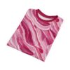 Bacon pattern all over print sublimation tee featuring a seamless, photorealistic cured meat wrap-around design.