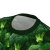 All over print sublimation tee featuring a seamless wrap around graphic of fresh green broccoli and leaves.