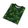 Broccoli vegetable all over print sublimation tee featuring a seamless retro repeat pattern for a unique streetwear aesthetic.