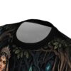 Enchanted forest goddess sublimation tee featuring a mystical dark woods wrap around graphic with glowing elements.