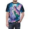 Fairy unicorn, forest, mushrooms, anime aesthetic, all over print, sublimation tee