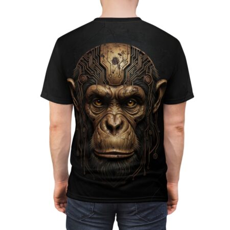 Alternative view of Cyber Ape Graphic Tee - Futuristic Primate All Over Print T-Shirt