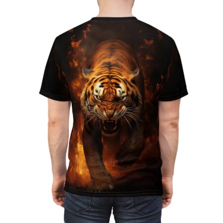 Alternative view of Roaring Fire Tiger T-Shirt - All Over Print Graphic Tee