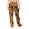 Badger all over print pajama pants with seamless autumn foliage sublimation pattern and woodland animal wrap around graphic.