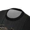 Black sublimation tee featuring a detailed lion graphic with steampunk gears and wood grain texture. Features a cyber grunge aesthetic.