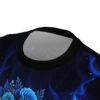 Blue rose and smoke all over print women's sublimation tee featuring a seamless ethereal floral wrap around graphic.
