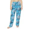 Light blue pajama pants with a 3D all-over print of white snowflakes, perfect for winter comfort.