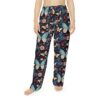 Dark floral and butterfly all over print pajama pants with seamless print design.