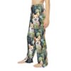Cute corgi dog watercolor graphic pajamas with floral and succulent pattern all over print.
