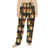 Cute corgi faces and green tea cups all over print sublimation pajama pants.