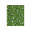 Cute cartoon donkeys and white daisies on a green grassy background, all over print sublimation tee.