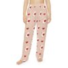 Cute mouse holding a heart graphic on all over print pajama pants with a seamless repeat pattern.