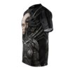 Cyberpunk cyborg portrait and mechanical details all over print sublimation tee, featuring intricate wiring and metallic textures.