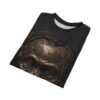 Black t-shirt featuring a detailed cyberpunk humanoid portrait with bronze circuit board accents on the head.