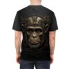 Cyberpunk monkey graphic all over print sublimation tee featuring intricate circuit board head design.
