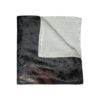 Fantasy dragon with glowing eyes and ancient runes design on a dark, plush fleece blanket, perfect for gamers and fantasy fans.