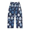 Blue and white abstract Easter egg and floral pattern, all over print sublimation pajama pants.