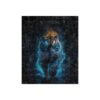 Dark t-shirt with a powerful tiger graphic, glowing blue energy surrounds its head and body.