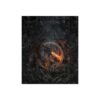 Black fantasy graphic tee featuring a fierce dragon breathing fire within a circular rune design, accented with dark, textured elements.