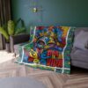Colorful 'Viva La Vida' mask all-over print fleece blanket featuring a vibrant design with bold colors and intricate patterns.
