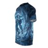 Ice werewolf creature in blue crystal cave all over print sublimation tee with seamless wrap around graphic.