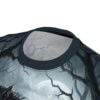 Werewolf and full moon in a dark forest, all over print sublimation tee with a spooky aesthetic.