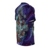 Galactic tree with crystals and pine needles sublimation tee featuring a cosmic nebula background with constellations.
