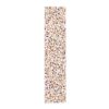 Brown and tan autumn leaves form a seamless print on a white runner.