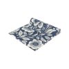 Blue and cream botanical floral print runner with large flowers and leaves.