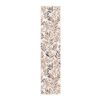 White runner with an all-over print of brown watercolor leaves and branches.