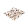 White table runner featuring a brown watercolor leaf pattern on a white background, perfect for rustic or fall decor.