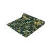 Elegant Christmas holly berry and gold vine floral pattern wallpaper with deep green background.