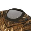 Gold knight armor graphic sublimation tee featuring a detailed medieval plate costume design.
