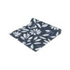 Navy blue scarf with a seamless all-over print of white daisies and leaves. Vintage pattern sublimation wrap around design.