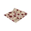 Cream yoga mat with a seamless all over print of dark red poppies and tan botanicals.