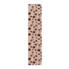 Red poppy floral pattern table runner with golden wheat accents on a beige background.